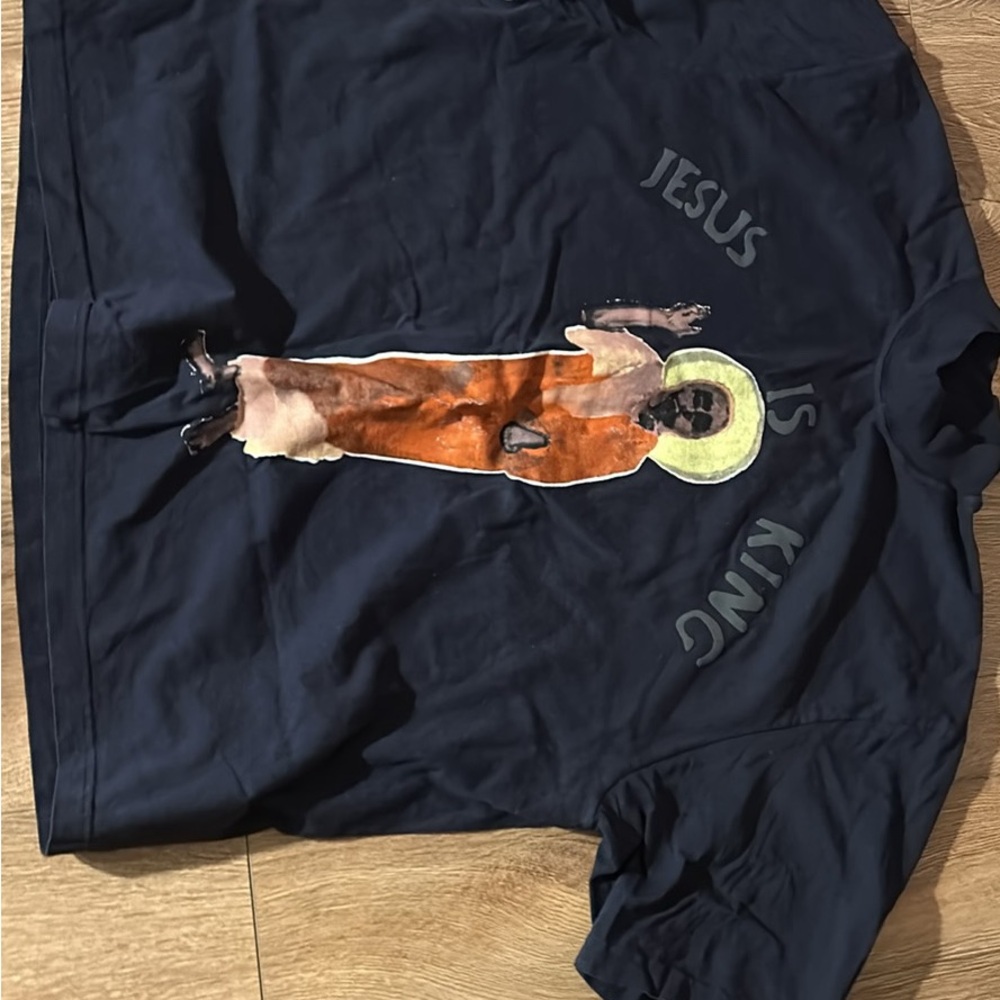 Black Graphic Tee with Jesus Print